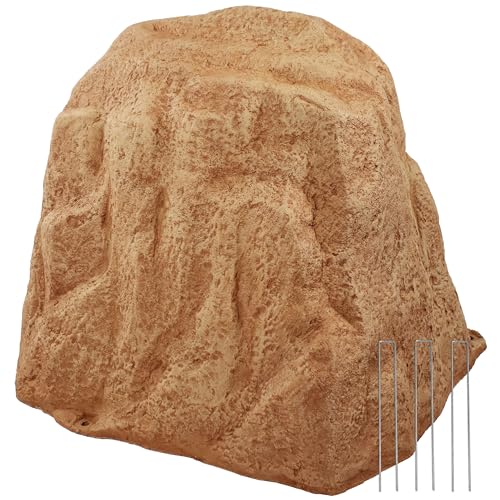 Sunnydaze 21.5&rdquo; H Large Faux Landscape Rock Cover - Lightweight Polyresin Fake Rock Well Pump...