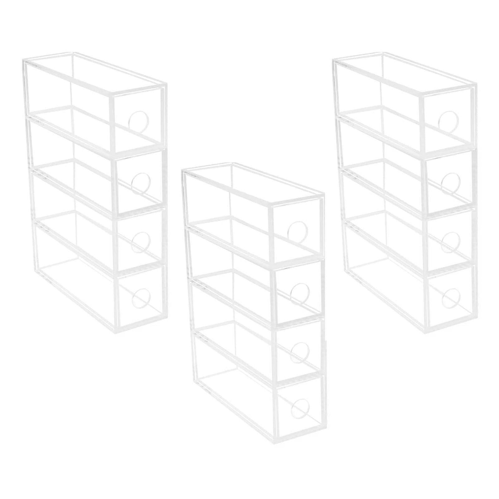 Toyvian 3 Stück Klare Acryl 4-schichten Brillenaufbewahrungsbox mit Schubladen Transparenter Sonnenbrillen Organizer für Büro und Laden Platzsparend und Staubdicht