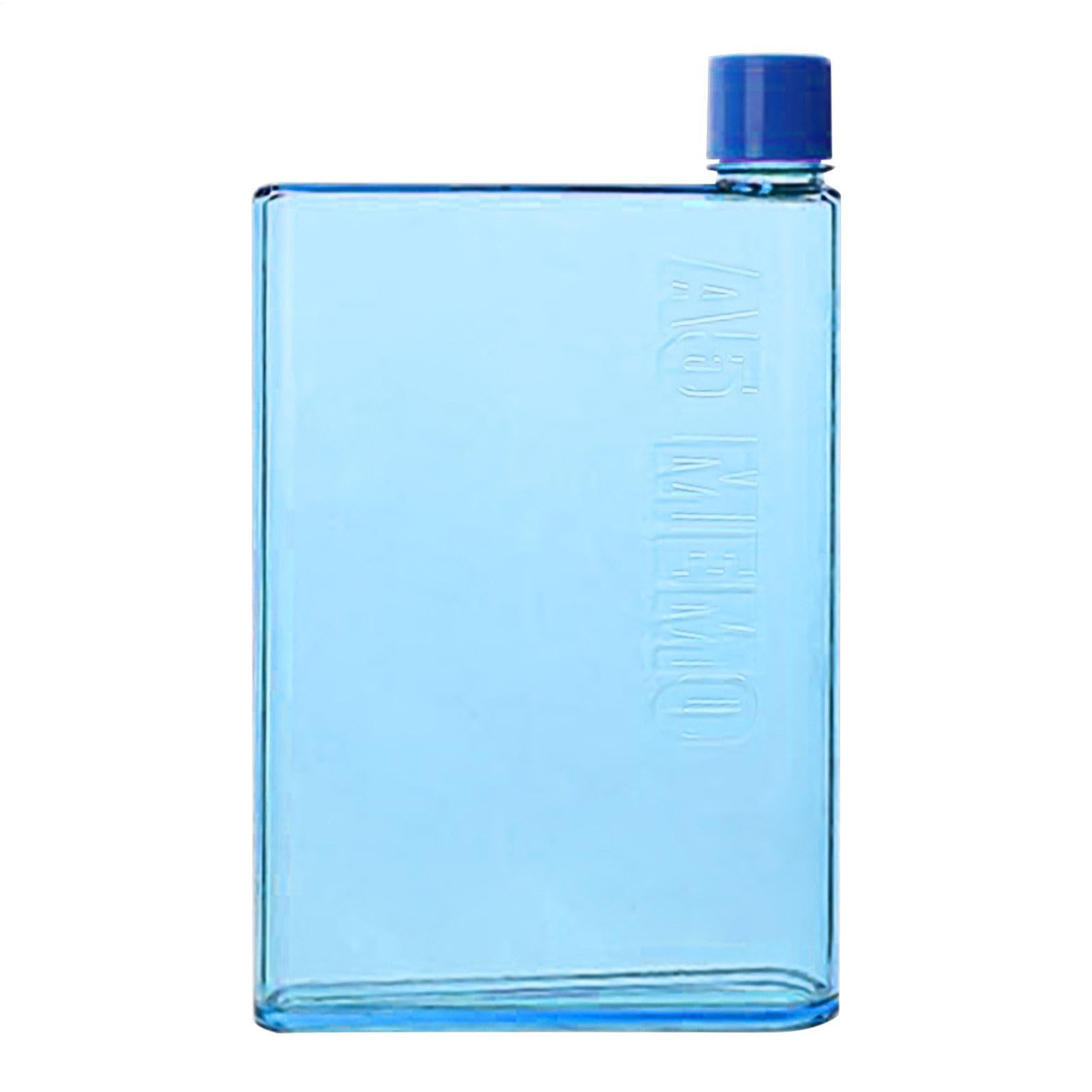 Notebook Shape Bottle - Reusable A5 A6 Thin Portable Water Bottle, 8.54 x 5.00 x 1.26 Inches, Durable, Lightweight PP, BPA Free | Outdoor Sports, Work, Study, Daily Carrying by Flasc