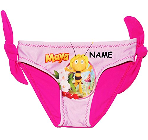 alles-meine.de GmbH Badehöschen/Badehose - Biene Maja - pink - incl. Name - Größe 6 Monate bis 9 Monate - Gr. 68 bis 74 - mit Schleife - für Mädchen Kinder - Mädchenbadehos..