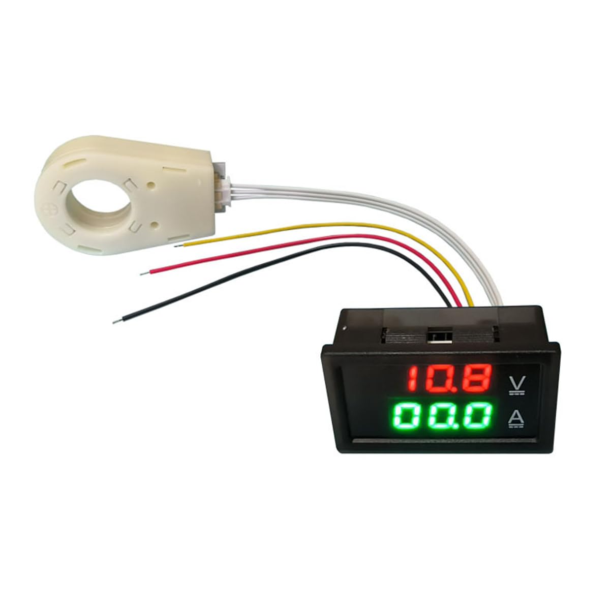 Misuratore di tensione e amperometro CC, misuratore di tensione e corrente a doppio display CC 5-100V 100A con trasformatore con sensore a effetto Hall