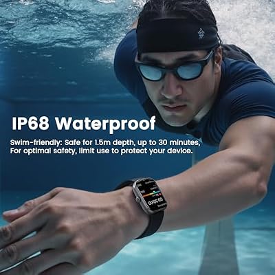 Smart Watch (Answer/Make Call), 1.96 SmartWatches for Men Women with Heart Rate/Activity Tracking, Fitness Tracker Watch with IP68 Waterproof/Pedometer, Smart Watch for Android/iPhone Compatible