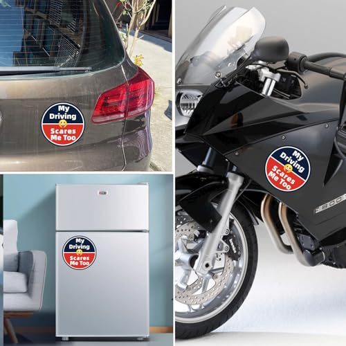 Image of My Driving Scares Me Too Magnet Decal for Car ， Funny Bumper Truck Sticker，Waterproof, Sunscreen and Non-Fading Color