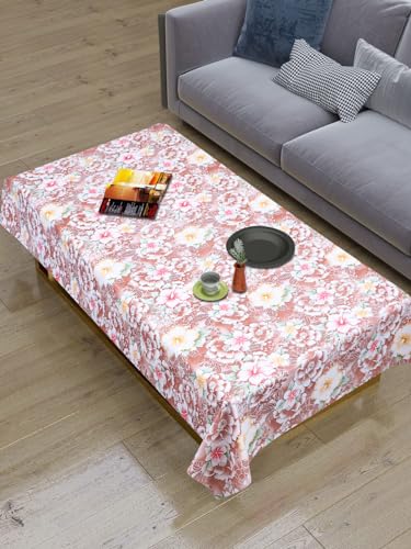 Image of Dakshya Industirs PVC Waterproof Table Cover 36x54 Inch Floral Printed Center Table Cover Washable Plastic Table Sheet Oilproof Dining Table Cover for Coffee Table Living Room Home (Velvet Leaf)
