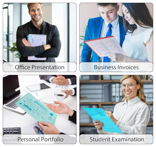 NOTEZMATE Aktenhüllen A4 Seitlich Offen 8 Farben, 16PCS Klarsichthüllen A4 Bunt Sichthüllen A4 Farbig Prospekthüllen zur Aufbewahrung von Papier, Dokumenten für Büro Schule