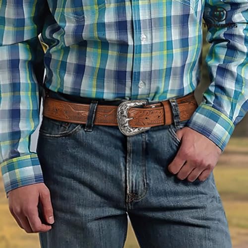 Adjustable Vintage Western Belts for Women Men Cowboy Cowgirl Belt Engraved Buckle Belt for Jeans Pants Dresses4