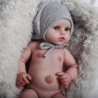  Reborn Baby Dolls 16 in girl with eyes open, Not Vinyl Dolls,Realistic Soft Silicone Newborn Baby Doll,Real Full Body Silicone Reborn Baby Dolls (16 in bald girl)