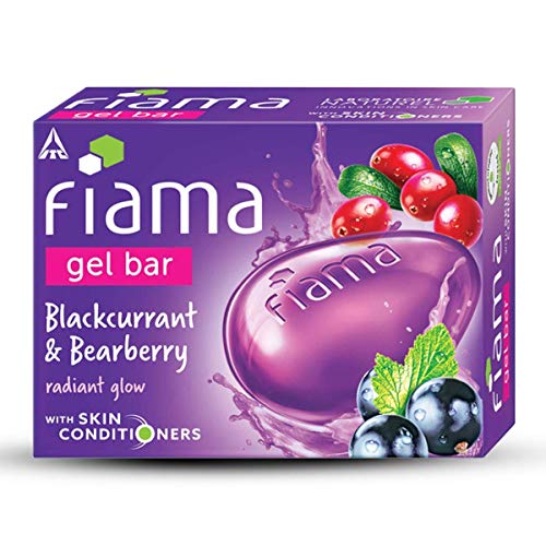 Image of Fiama Gel Bar Blackcurrant and Bearberry for radiant glowing skin, with skin conditioners, 125 g