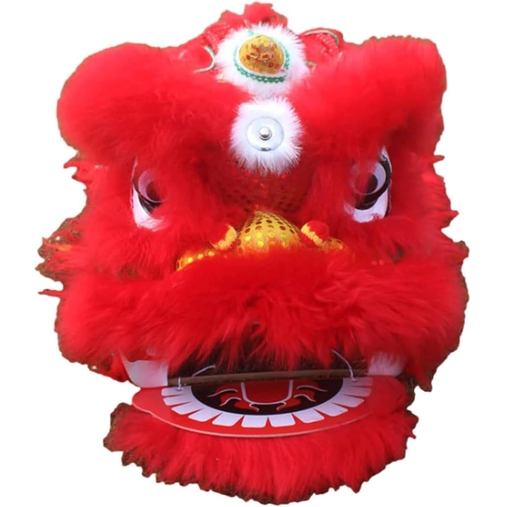 Krxsobnv C Lion Dance Lothes, Head Traditional Lion Dance Hinese Folk Art Dragon Performance Outdoor Sports