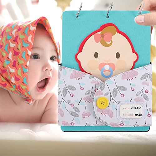 LUOZZY Álbum de fotos de recordações de bebê para recém nascido (menina)