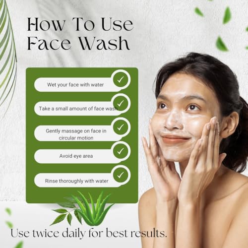 Image of Khadi Nyoli Natural Neem & Aloe Vera Face Wash with Scrub 210ML | Ayurvedic Herbal Face Cleanser for Oily & Acne Prone Skin | Deep Cleansing, Acne & Oil Control, Pimple Care, Blackhead Removal & Fresh Glowing Skin | For Men & Women