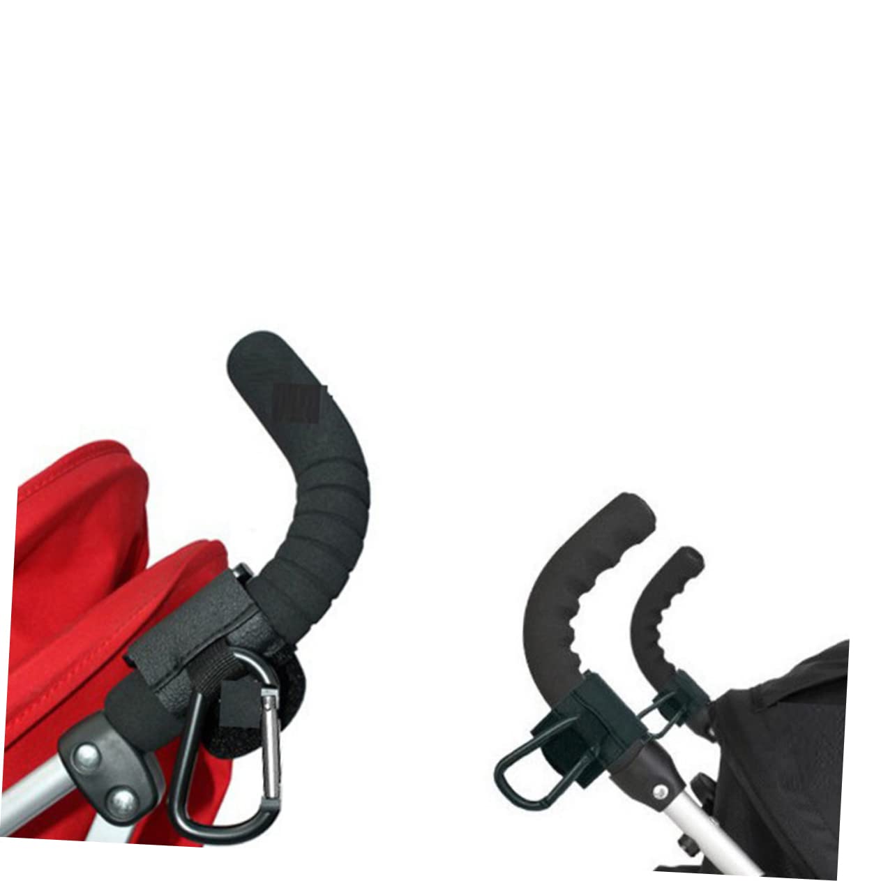 Cabilock 2pcs Metal Stroller Hooks Iron Car Hook for Hanging Bags Hats Sturdy Black Design for Strollers Cars