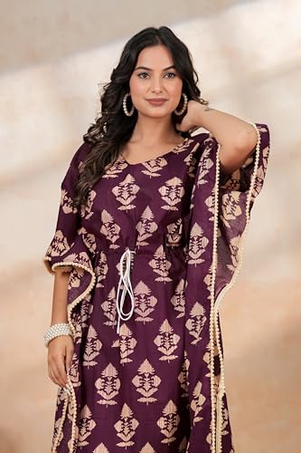 Image of BLOCKS OF INDIA Hand Block Kaftan in Cotton Fabric