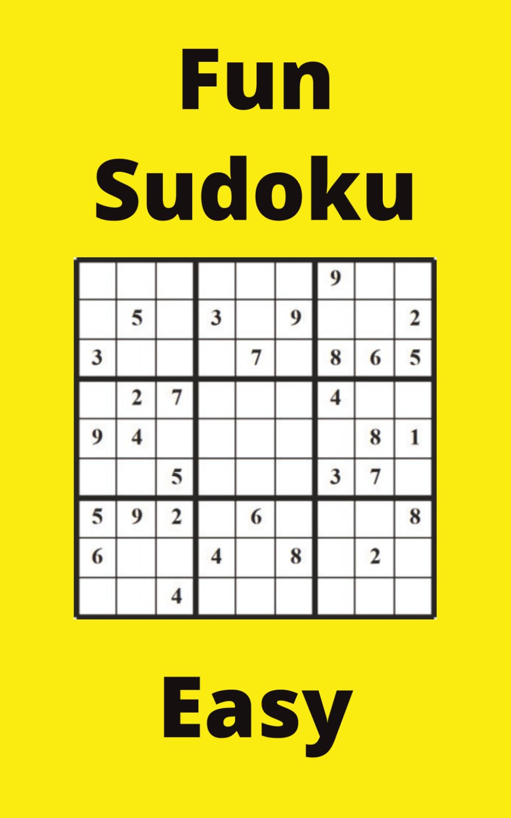 Yellow Fun Sudoku Book, 9x9 Puzzles, 300 Pages, 5x8, Easy