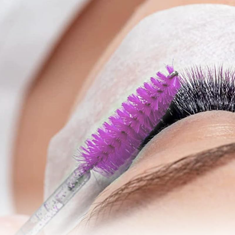 Hemobllo 5pcs Disposable Lash Wands with Colorful Crystal Handle, Eyelash Extension Makeup Applicators for Eye Brow and Lash Care, Portable Spoolies for Professional and Personal Use