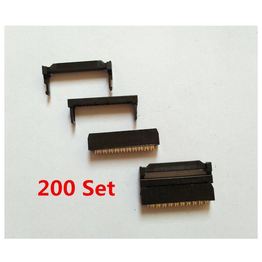 200 Pcs 2.54mm Pitch Female 20 Pin Flat Cable IDC Socket Connector Black