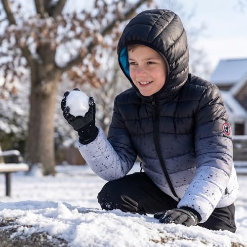 Image of Rokka&Rolla Boys' Reversible Lightweight Water-Resistant Puffer Jacket | Lightweight Breathable Reversible Puffer Makes A Hooded Winter Coat For Boys To Wear During Cold Weather Activity