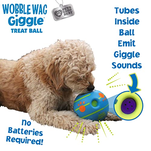 Wobble Wag Giggle Treat Ball- Interactive Dog Toy & Treat Dispenser, Fun Giggle Sounds When Rolled Or Shaken, Great For Dogs, Pets Know Best #TOP4