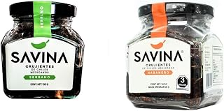 Savina Heat Lovers Pack, Serrano + Habanero Mexican Chile Crisps, 4.9 oz | Hot to Very Hot Heat Level, Made with Olive Oil, Flavorful Crunchy Topping for Eggs, Tacos, Soups, Noodles & More