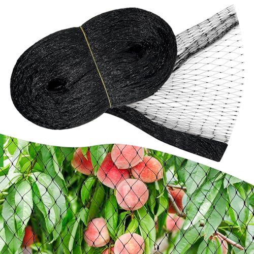 Filet Anti Oiseaux Noir 4m x 10m, Filet de Jardin Noir, FiIet de Protection pour Potager, FiIet de Jardin pour Protéger, pour Arbres Fruitiers & Légumes &...
