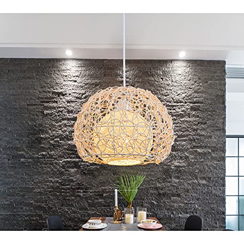Lustre en bambou rond pour créer une ambiance chaleureuse