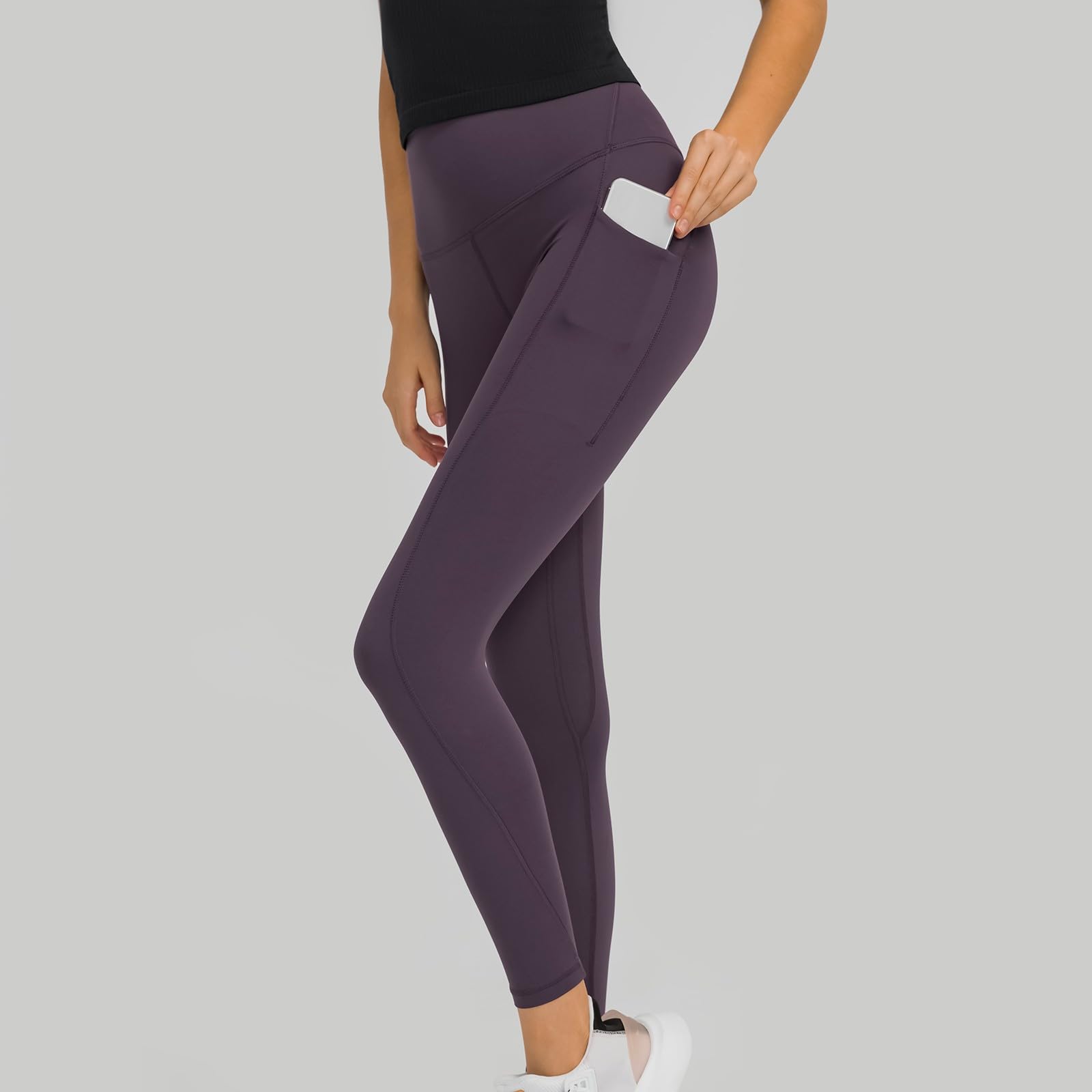 Generico Leggins Sportivi Donna Completo Pilates Leggings Lunghi Pantaloni 3/4 Scrunch Palestra Yoga Vita Alta Senza Cuciture Cotone Pantalone