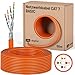 Produktbild HB-DIGITAL 50m CAT 7 Netzwerkkabel LAN Kabel Verlegekabel Ethernet Installationskabel AWG23 10 Gbit/s S/FTP LSZH BauPVO Eca Datenkabel Simplex - Orange