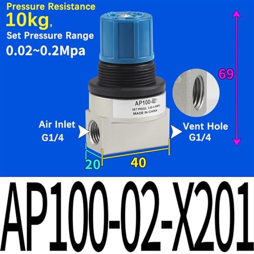 Vannes de réglage de pression pneumatiques AP100-01 pour circuit stable