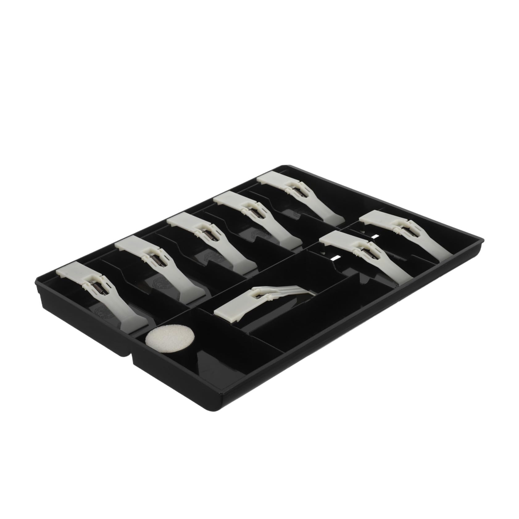 Uonlytech Vassoio per Contanti con Clip Scomparti Organizer Portamonete in Plastica Adatto per Registratore di Cassa Negozi Supermercati