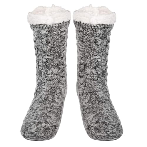 SIMIYA Herren Kuschelsocken, rutschfest Wintersocken Stoppersocken, anti Rutsch...