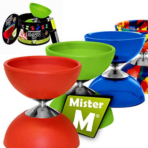 ✓ Diábolo ✓Palos de Aluminio ✓ Video en línea, Todo en una Lata – “El definitivo Set de Diábolo” con Mister M (Rojo)
