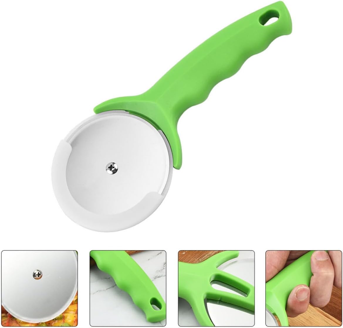 SHINEOFI 2pcs Stainless Steel Pizza Cutter Wheels Pizza Cutting Tool Kitchen Slicer for Baking