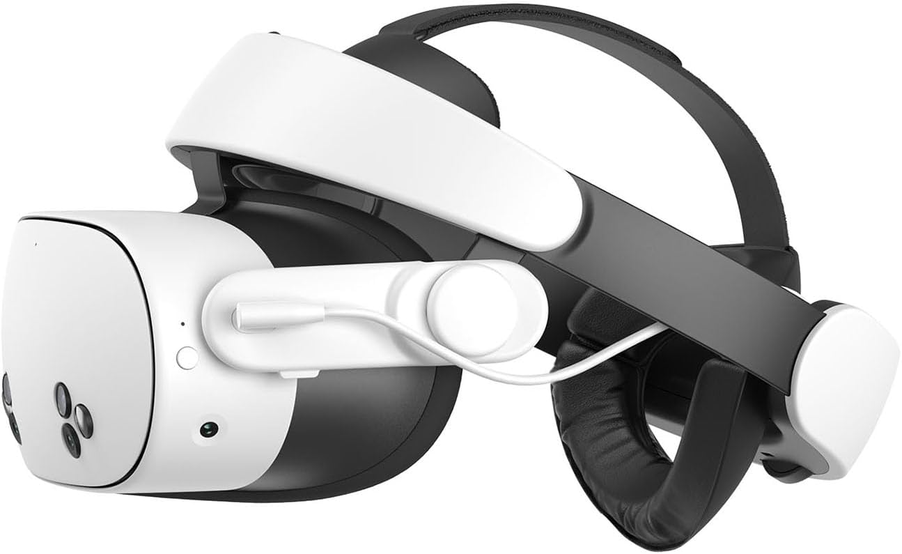 KIWI design Headstrap for H4 Boost Quest 3/3S Meta Certified Battery Strap Meta Quest 3 Strap Zero Face Pressure Front and Back Ventilation Design Fast Charging Weight Balanced PU Soft Cushion for Meta Quest 3/3s VR Hardware Accessories (Battery Included)