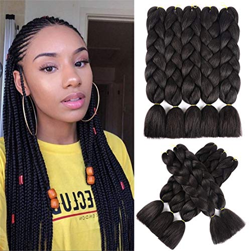 18 Inch New Faux Locs Crochet Hair 5 Packs Crochet Locs Hair Natural Soft Goddess Locs Crochet Hair For Black Women Crochet Braiding Hair Extensions (24 Inch, Natural Black Color)