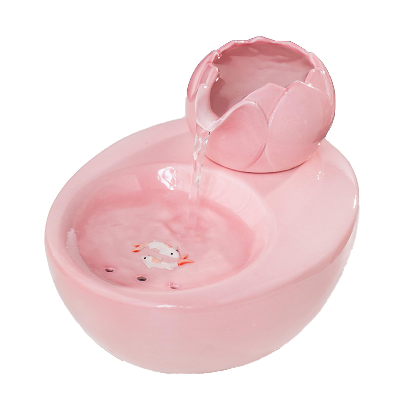 Neigbarer Katzennapf Wasserspender für Haustiere Katzenfutternapf Schwerkraft-Futterspender für Kaninchen Katze Welpe Meerschweinchen Chinchilla Vogel (Rosa)