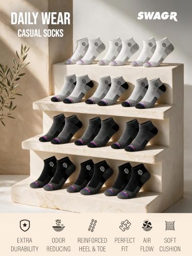 SWAGR Store SWAGR 12 Pairs Sports Cotton Ankle Socks for Men - Image 5