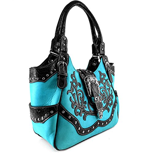 Cartera de hombro con bordado floral Justin West miniatura 3
