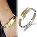 TRUSUPER Jewelry 2-Tone Mens Stainless Steel 24k Gold Plated Cross Bangle Bracelet