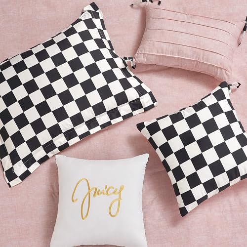 Image of Juicy Couture Reversible Checkerboard Comforter Set 5-Piece Twin /Twin XL Set, Black /White