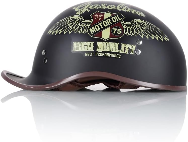 Miniatura 8 de Casco de motocicleta de cara abierta, gorra de béisbol retro, medios cascos para mujeres y hombres, para scooter, ciclomotor, gorra Street Cruiser