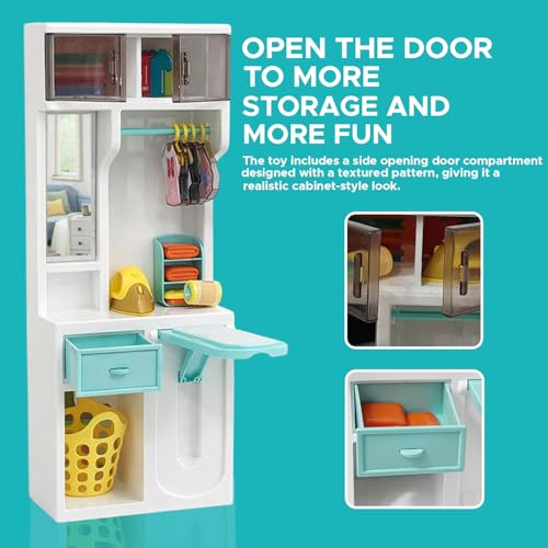 Image of NHR Baby Doll Wardrobe Set for Kids, Mini Pretend Wardrobe Toy Set with Toy Cloths & Accessories, Role Play Learning Toy for Toddlers & Girls (2+ Years)