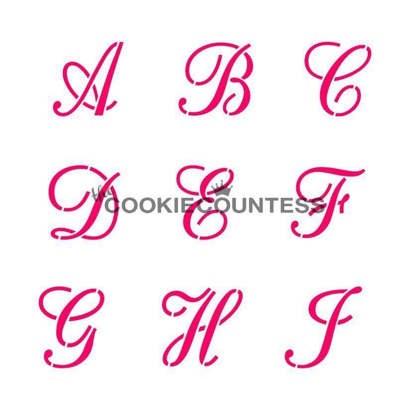 The Cookie CountessAlphabet Script 1" Letter Stencil Set