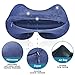 Metene Travel Pillow Soft Velvet Inflatable Neck Support Pillows for Airplanes Washable Cover with Portable Carrying Bag