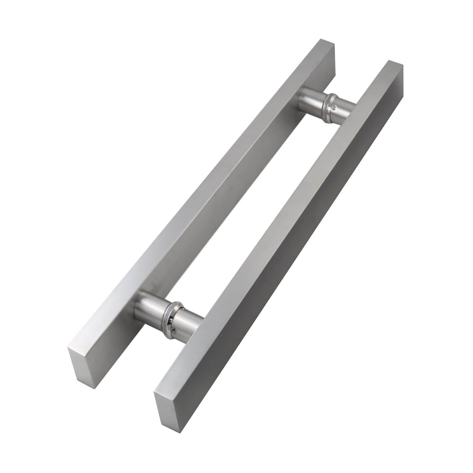 DFGHNBVC Stainless Steel Push And Pull Shower Door Handle, 300Mm Sliding Glass Grab Bar For Conference Room, Silver/Matte Black Finish, Durable And Stylish Design,Silver-600Mm