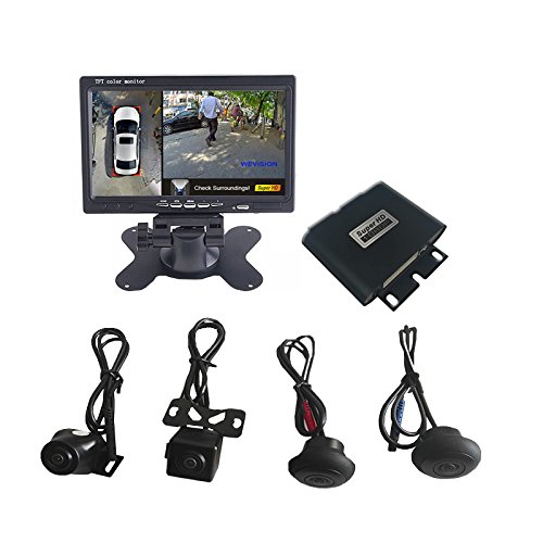 weivision Super Hd 1080P Universal 360 Degree Bird View Car DVR Recording Panoramic View All Round Rear View Camera with 7inch Hd Display (with 7inch HD Display)