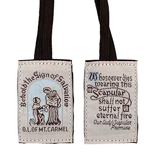 VILLAGE GIFT IMPORTERS Genuine Homemade Scapulars | 100% Real Wool | 6 Styles | Made in The USA | Durable and Beautiful Quality | Christian Jewelry (Slim Brown - No Medals (Brown Cords))2
