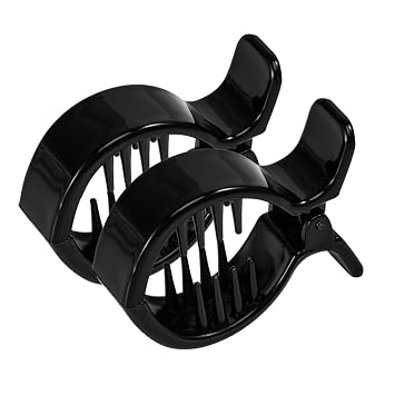 Mobestech Round Inner Toothed Hair Clip Fish Tail Claw Ponytail Holder Hair Styling Clip for Updos Strong Tension Accessory for Women Girls 2.36 X 1.77 X 0.66 in 2 Pack
