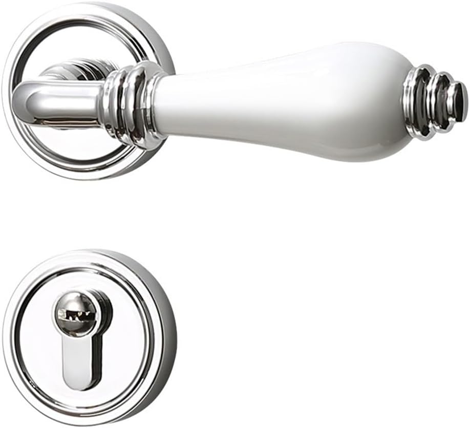 Ceramic Door Lock Indoor European Room Bedroom Solid Wood Mute Magnetic Locks