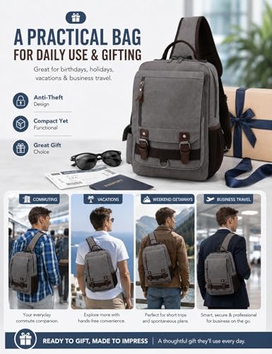 Image of Leaper Messenger Bag Water-Resistant Sling Bag Cross Body Bag Shoulder Bag