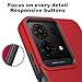 Ailiber Case for TCL K32 5G, TCL K32/TCL K33 Cell Phone Case, with Screen Protector, Dual Layer Shockproof Silicone Protective Bumper, Non Slip Back, Heavy Duty Rugged Phone Cover-Red